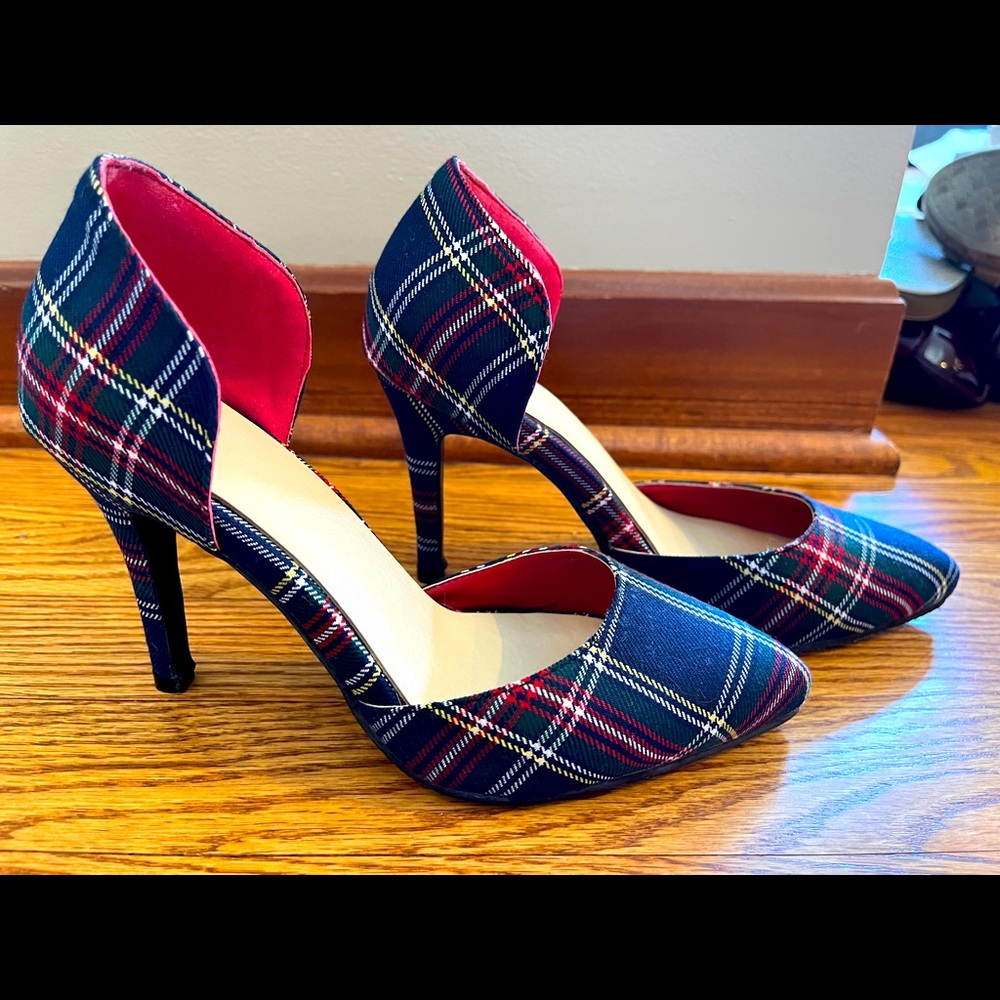 Plaid Heels Size 7
